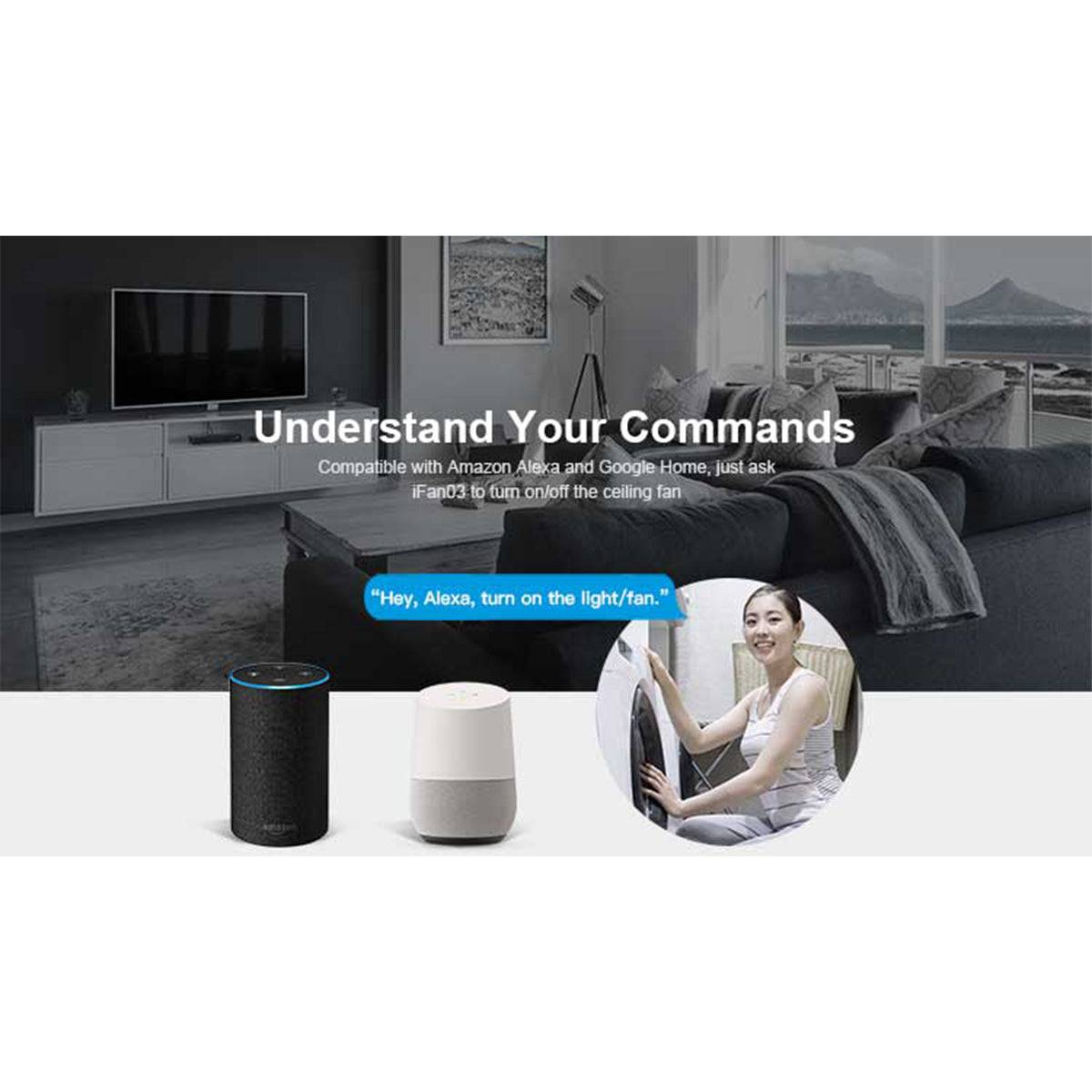 GloboStar® 80012 SONOFF iFan03-R2 - Wi-Fi Smart Switch Ceiling Fan & Light Controller - ledmania.gr
