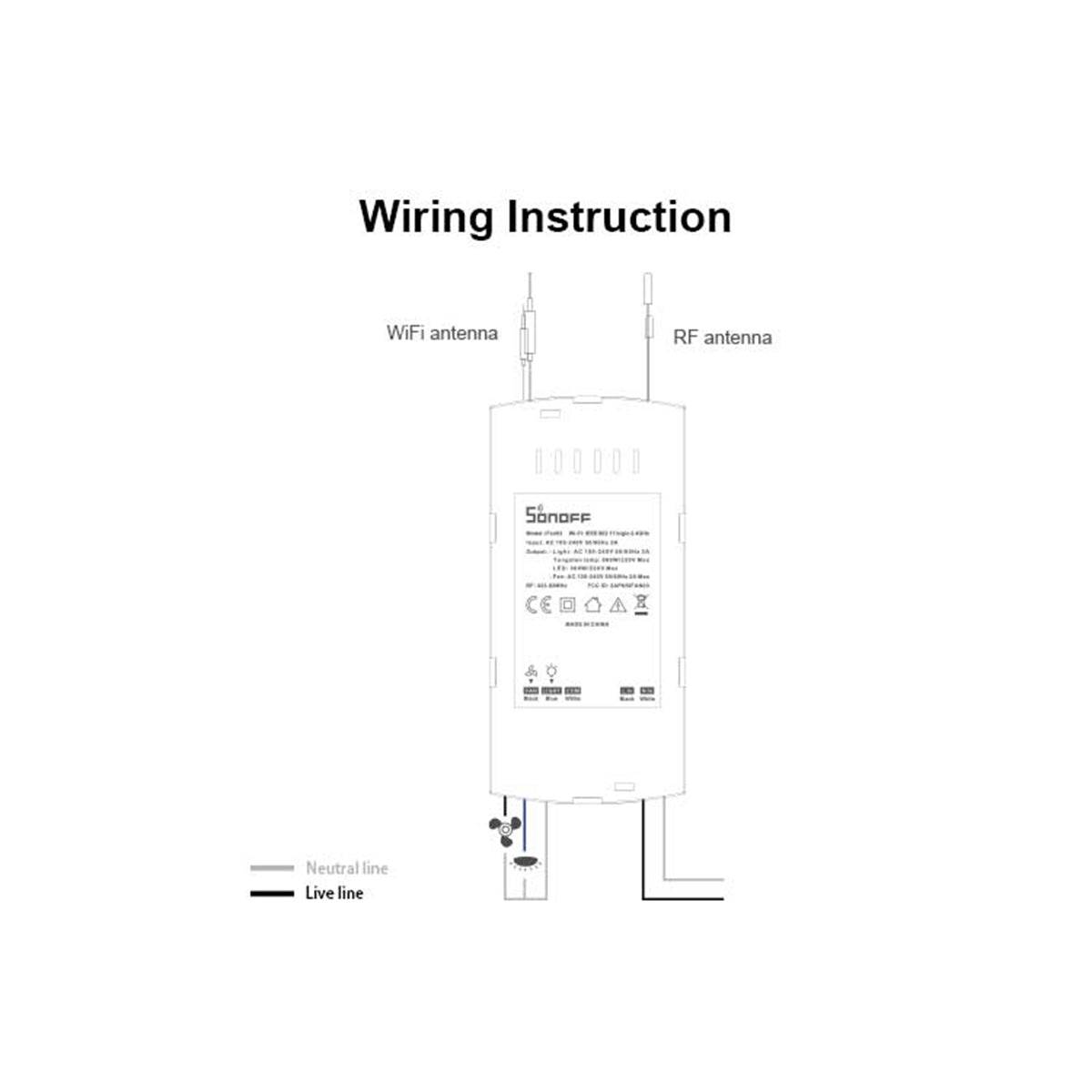 GloboStar® 80012 SONOFF iFan03-R2 - Wi-Fi Smart Switch Ceiling Fan & Light Controller - ledmania.gr