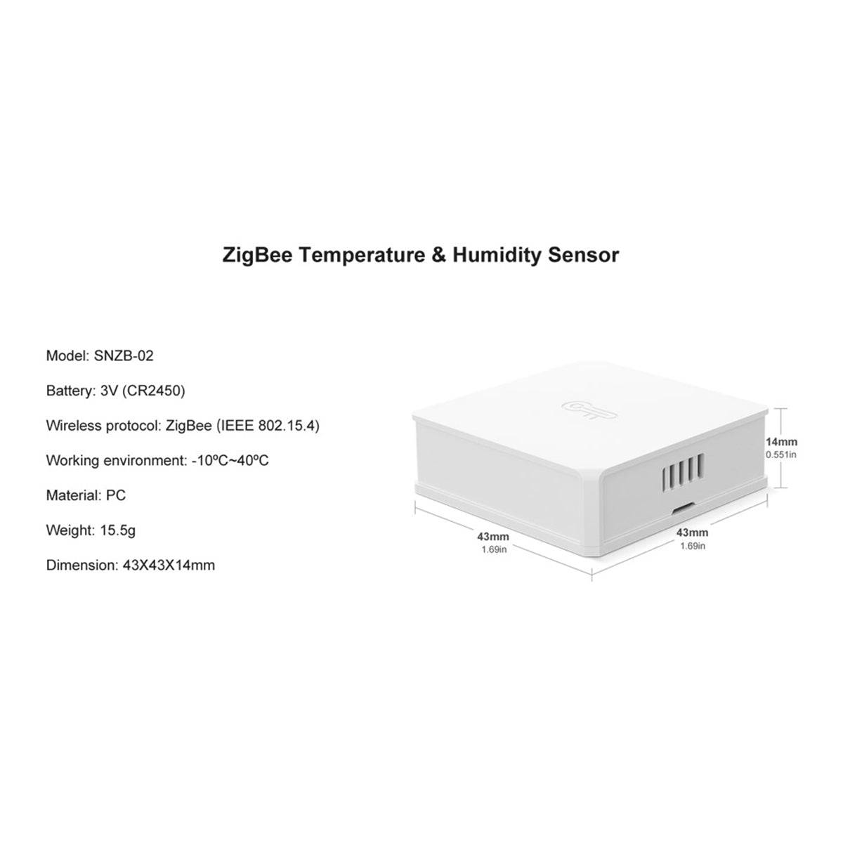 GloboStar® 80048 SONOFF SNZB-02-R3 – Zigbee Wireless Temperature & Humidity Sensor Real Time Monitoring - ledmania.gr