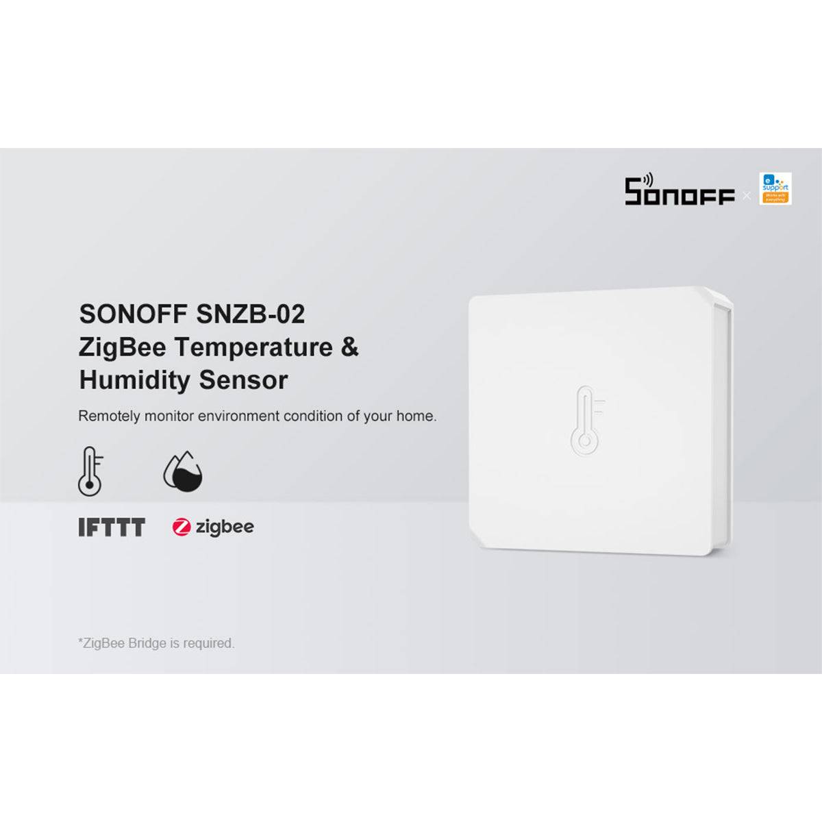 GloboStar® 80048 SONOFF SNZB-02-R3 – Zigbee Wireless Temperature & Humidity Sensor Real Time Monitoring - ledmania.gr