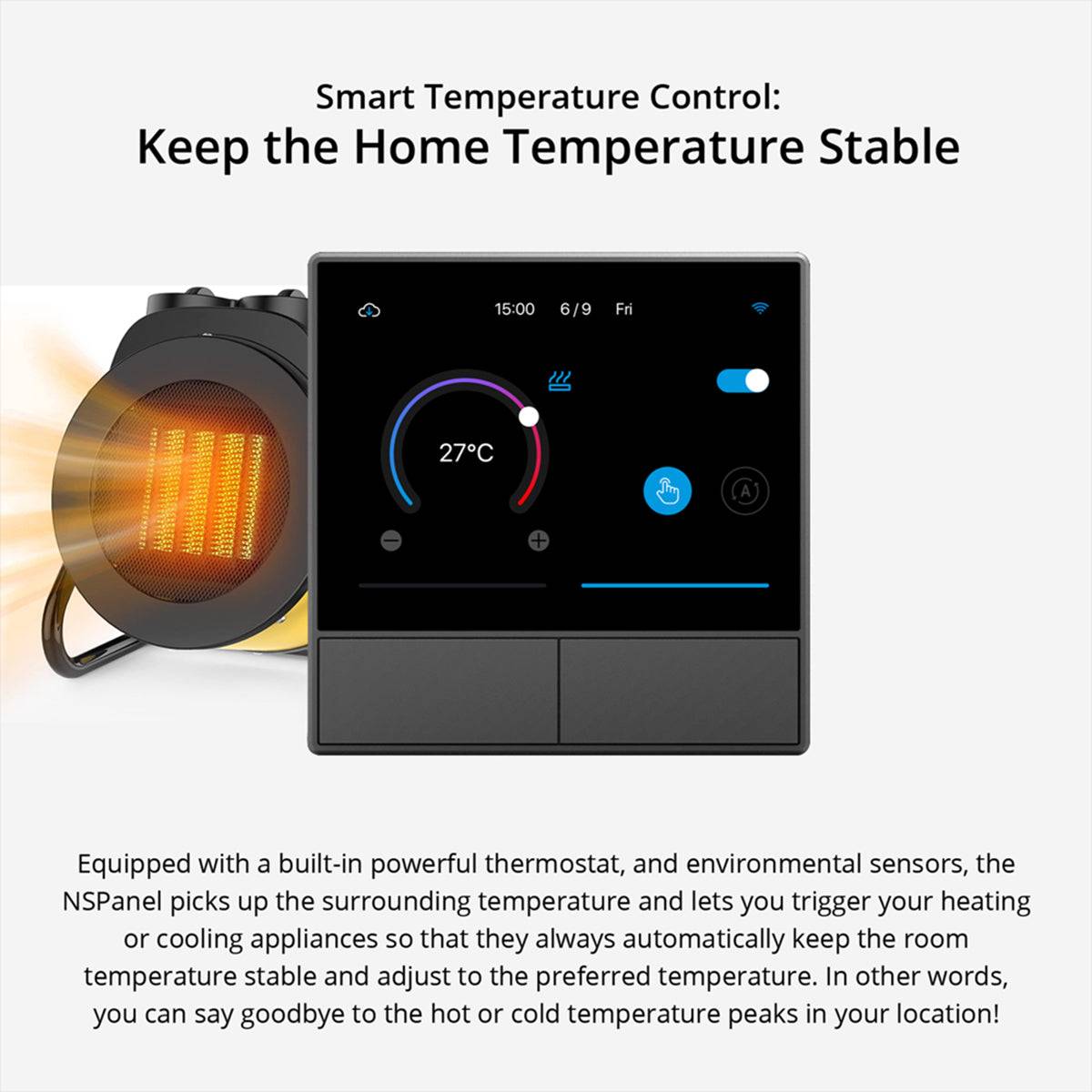 GloboStar® 80058 SONOFF NSPanel-EU - Wi-Fi Smart Scene Wall Switch(86/EU Type) - Integrated HMI Panel - Smart Temperature Control - ledmania.gr