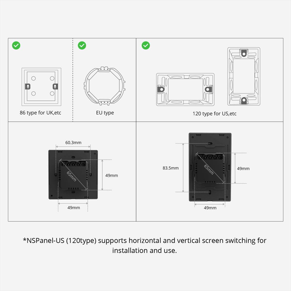 GloboStar® 80058 SONOFF NSPanel-EU - Wi-Fi Smart Scene Wall Switch(86/EU Type) - Integrated HMI Panel - Smart Temperature Control - ledmania.gr