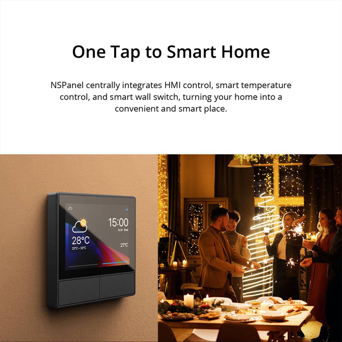 GloboStar® 80058 SONOFF NSPanel-EU - Wi-Fi Smart Scene Wall Switch(86/EU Type) - Integrated HMI Panel - Smart Temperature Control - ledmania.gr