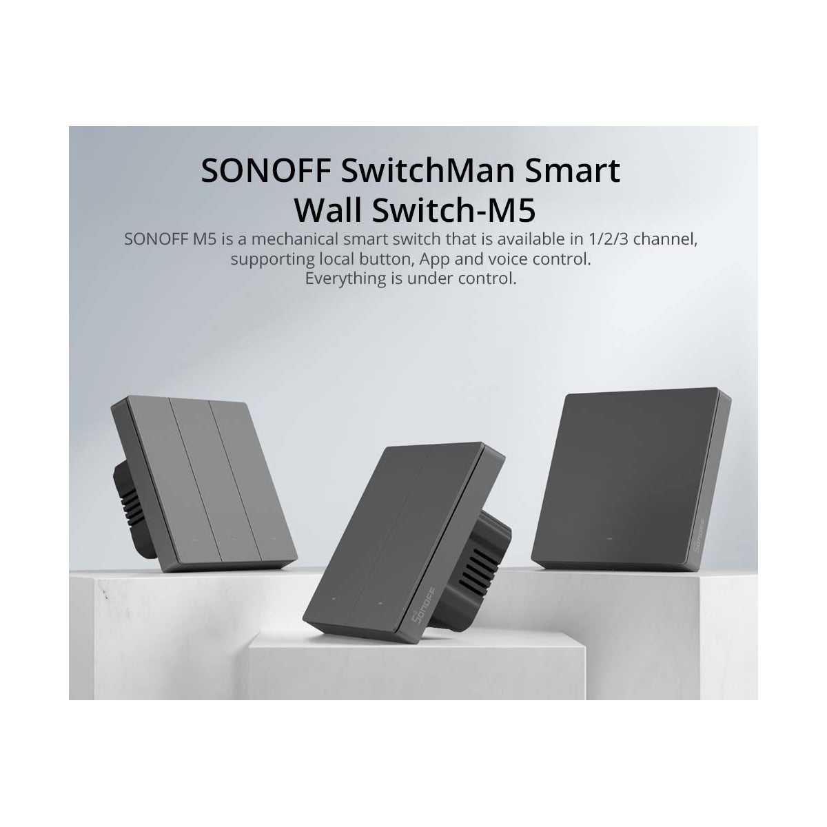 GloboStar® 80089 SONOFF M5-3C-80 SwitchMan Mechanical Smart Switch WiFi & Bluetooth AC 100-240V Max 6A 1320W (2A/Way) 3 Way - ledmania.gr
