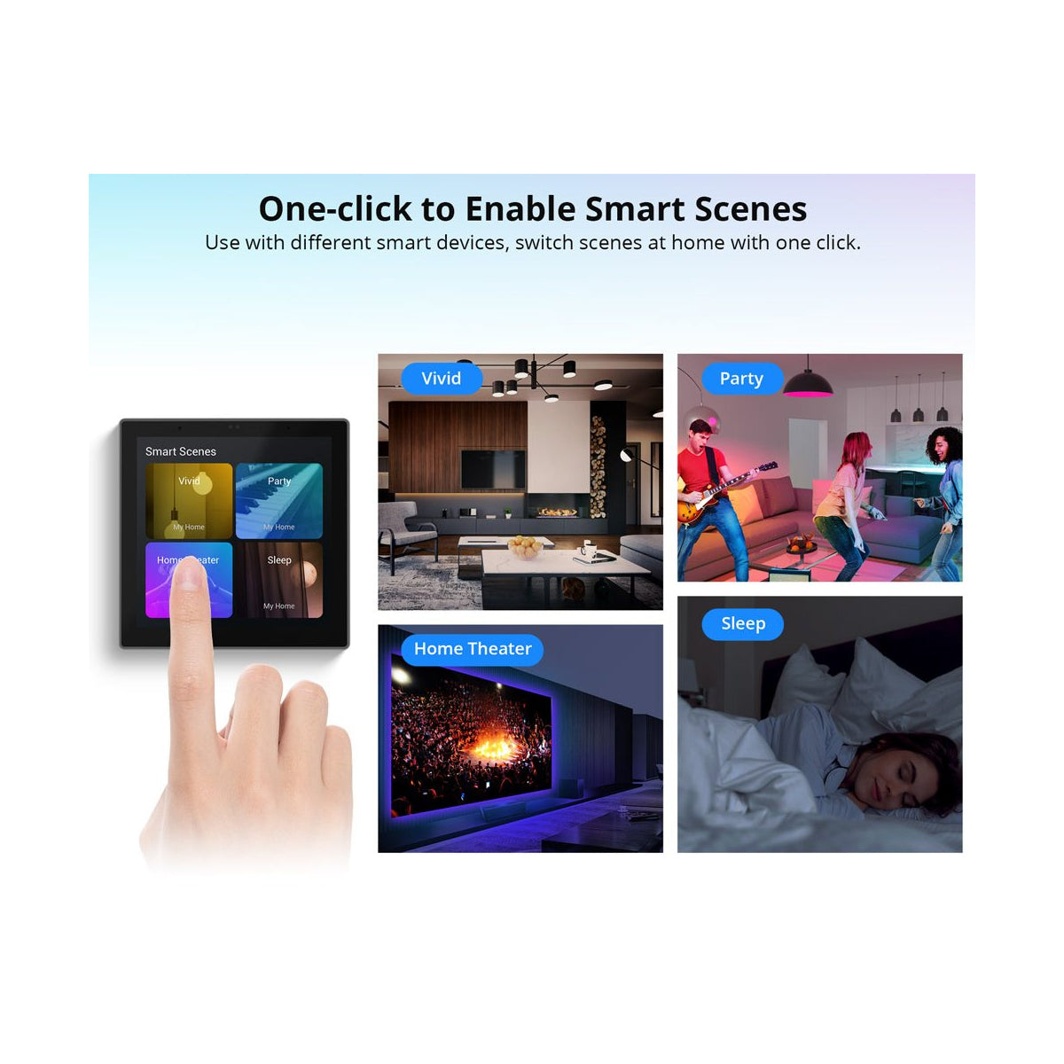 GloboStar® 80095 SONOFF NSPanel86PW Wi-Fi & Zigbee 3.0 Smart Scene Wall Switch (86/EU Type) - AC 100-240V - Integrated HMI Touch Panel - Smart Controller & Gateway for All Smart Devises - ledmania.gr