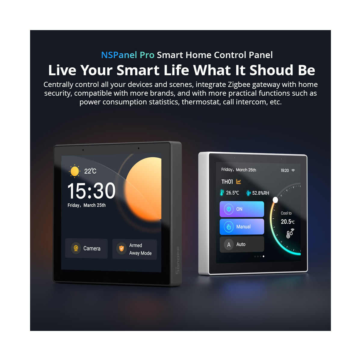 GloboStar® 80095 SONOFF NSPanel86PW Wi-Fi & Zigbee 3.0 Smart Scene Wall Switch (86/EU Type) - AC 100-240V - Integrated HMI Touch Panel - Smart Controller & Gateway for All Smart Devises - ledmania.gr