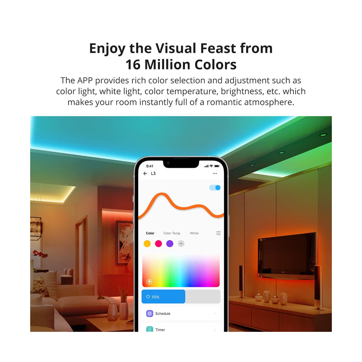 GloboStar® 80098 SONOFF L3-5M RGB Smart LED Strip Light WiFi 2.4GHz 90 SMD/M 5050 5m Roll & Power Adapter DC 5V Max 10W - ledmania.gr