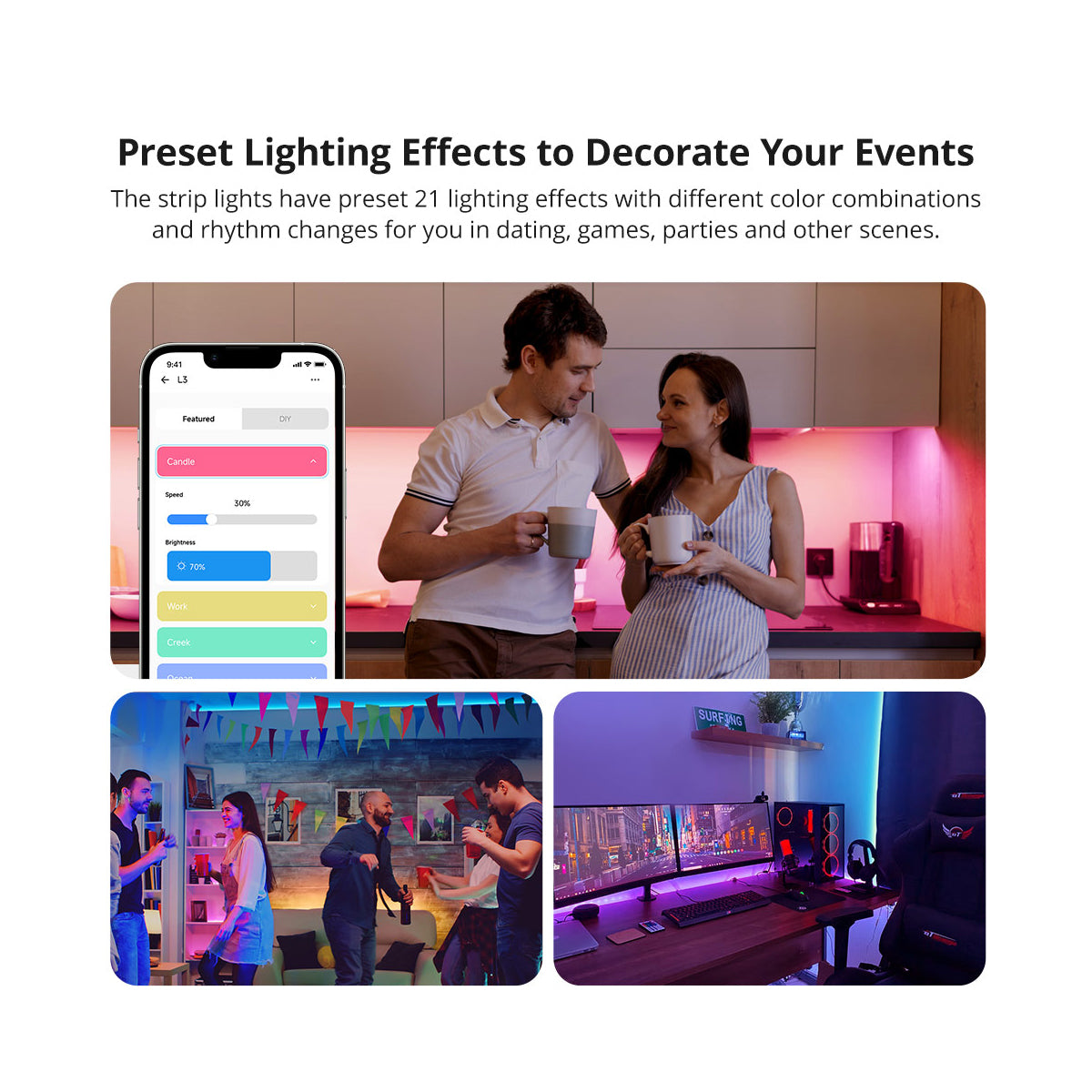 GloboStar® 80098 SONOFF L3-5M RGB Smart LED Strip Light WiFi 2.4GHz 90 SMD/M 5050 5m Roll & Power Adapter DC 5V Max 10W - ledmania.gr