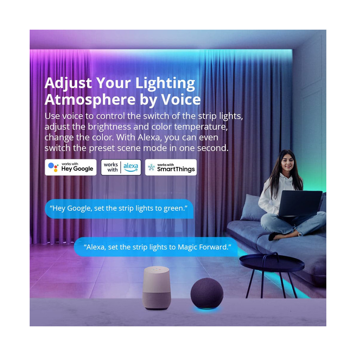 GloboStar® 80099 SONOFF L3-5M-PRO RGBIC Digital IC RGB Smart LED Strip Light WiFi 2.4GHz 90 SMD/M 5050 5m Roll & Power Adapter DC 5V Max 10W - ledmania.gr