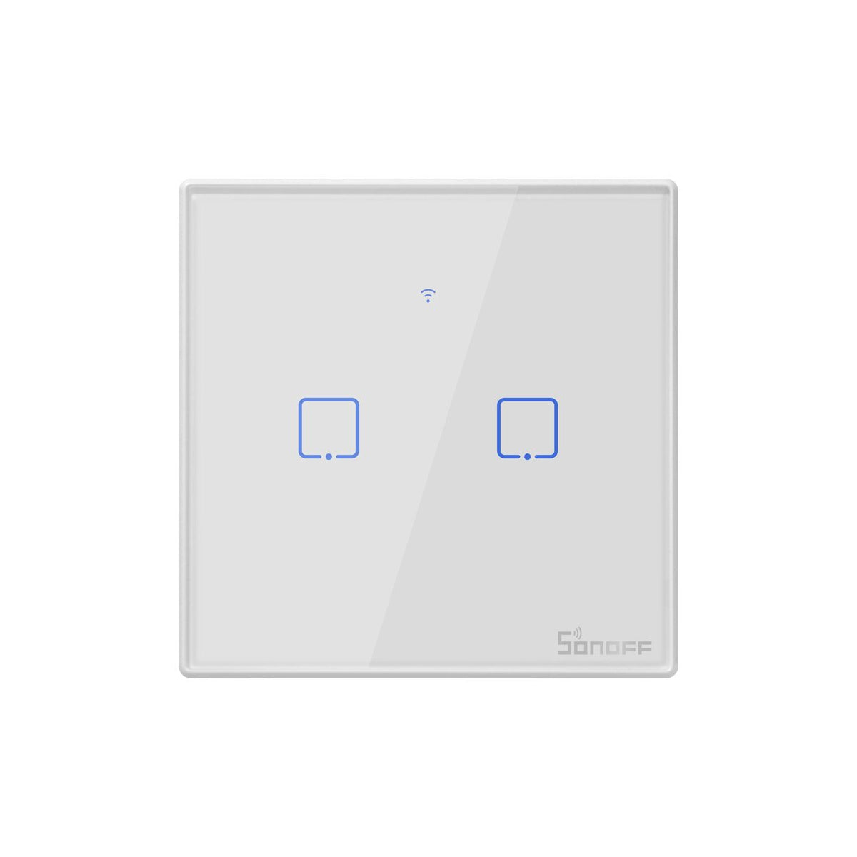 GloboStar® 80131  SONOFF T2EU2C-RF - 433MHz Wireless Smart Wall Stick-On Touch Button Switch 2 Way - RF Series - ledmania.gr