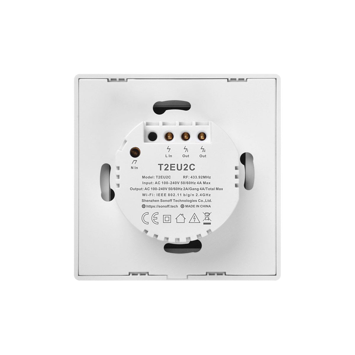GloboStar® 80131  SONOFF T2EU2C-RF - 433MHz Wireless Smart Wall Stick-On Touch Button Switch 2 Way - RF Series - ledmania.gr