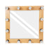 GloboStar® MAKEUP MIRROR-80x80-1 Μοντέρνος Καθρέπτης Μακιγιάζ με Πλαίσιο Φυσικού Ξύλου με Διακόπτη On/Off 12 x E27 AC220-240V - Μ80 x Π7 x Υ80cm - Μπεζ Δρυς - ledmania.gr