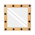 GloboStar® MAKEUP MIRROR-80x80-1 Μοντέρνος Καθρέπτης Μακιγιάζ με Πλαίσιο Φυσικού Ξύλου με Διακόπτη On/Off 12 x E27 AC220-240V - Μ80 x Π7 x Υ80cm - Μπεζ Δρυς - ledmania.gr
