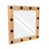 GloboStar® MAKEUP MIRROR-80x80-1 Μοντέρνος Καθρέπτης Μακιγιάζ με Πλαίσιο Φυσικού Ξύλου με Διακόπτη On/Off 12 x E27 AC220-240V - Μ80 x Π7 x Υ80cm - Μπεζ Δρυς - ledmania.gr