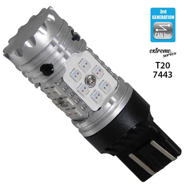 Λαμπτήρας LED Extreme Series Can-Bus 3ης Γενιάς με βάση T20 7443 15W 12v Κόκκινος για Πορείας Στοπ GloboStar 81152 - ledmania.gr