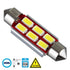 GloboStar® 81316 Λάμπα Αυτοκίνητου 39mm FESTOON - C5W 2nd Generation Can-Bus Series LED 6 SMD 5630 4W 600lm 120° DC 12V IP20 Ψυχρό Λευκό 6000K - ledmania.gr