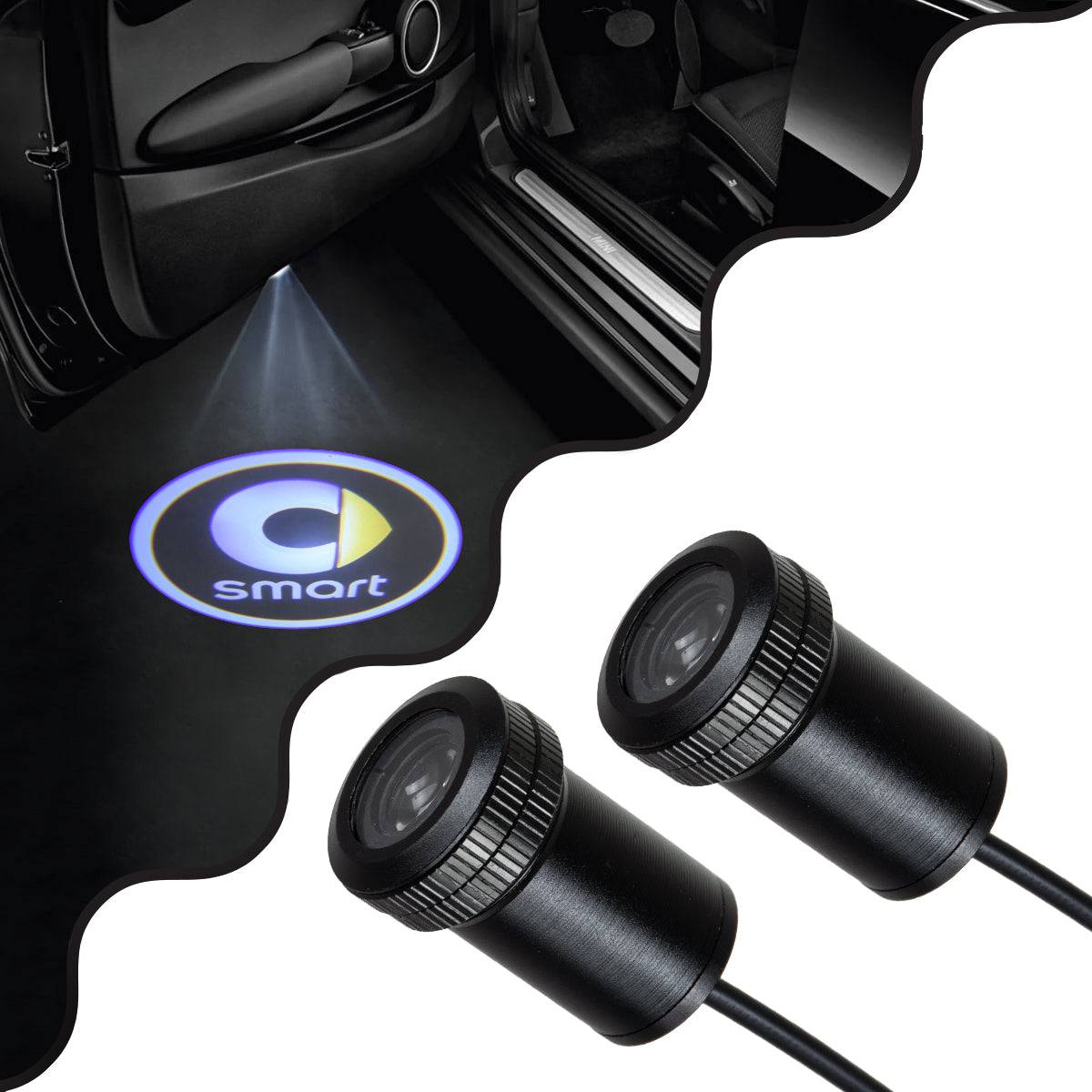 GloboStar® 81620 SMART Ghost Car Brand Logo Projector - Προτζέκτορας Προβολής Μάρκας Αυτοκινήτου LED CREE XHP35 3W 240lm 120° DC 12V IP20 Ψυχρό Λευκό 6000K - ledmania.gr