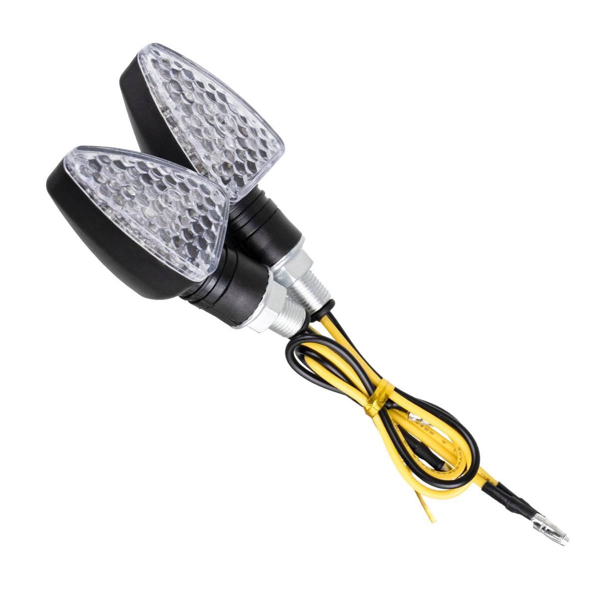 GloboStar® 81751 ΣΕΤ 2 x Φλάς Μοτοσυκλέτας Universal Triangle LED Diode 5W DC 12V Πορτοκαλί Αδιάβροχα IP65 - ledmania.gr