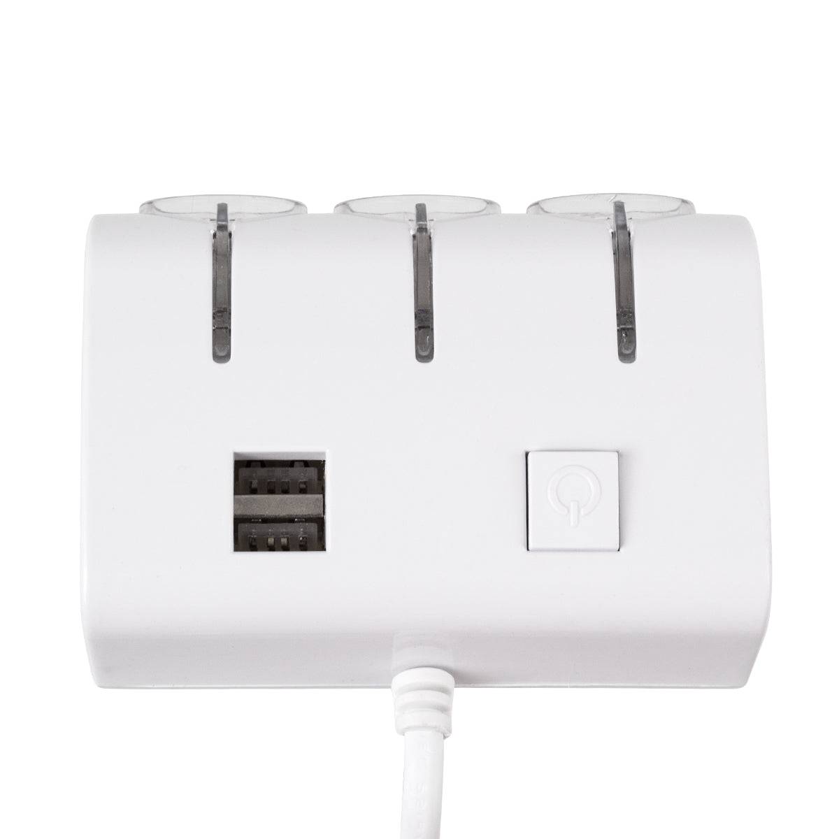 GloboStar® 81807 Πολύπριζο - Φορτιστής Αυτοκινήτου 2 x USB 3.1A & 3 x Θύρες Αναπτήρα Αυτοκινήτου DC 12-24V Max 60W Μαύρο Λευκό - ledmania.gr