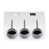 GloboStar® 81807 Πολύπριζο - Φορτιστής Αυτοκινήτου 2 x USB 3.1A & 3 x Θύρες Αναπτήρα Αυτοκινήτου DC 12-24V Max 60W Μαύρο Λευκό - ledmania.gr