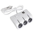 GloboStar® 81807 Πολύπριζο - Φορτιστής Αυτοκινήτου 2 x USB 3.1A & 3 x Θύρες Αναπτήρα Αυτοκινήτου DC 12-24V Max 60W Μαύρο Λευκό - ledmania.gr