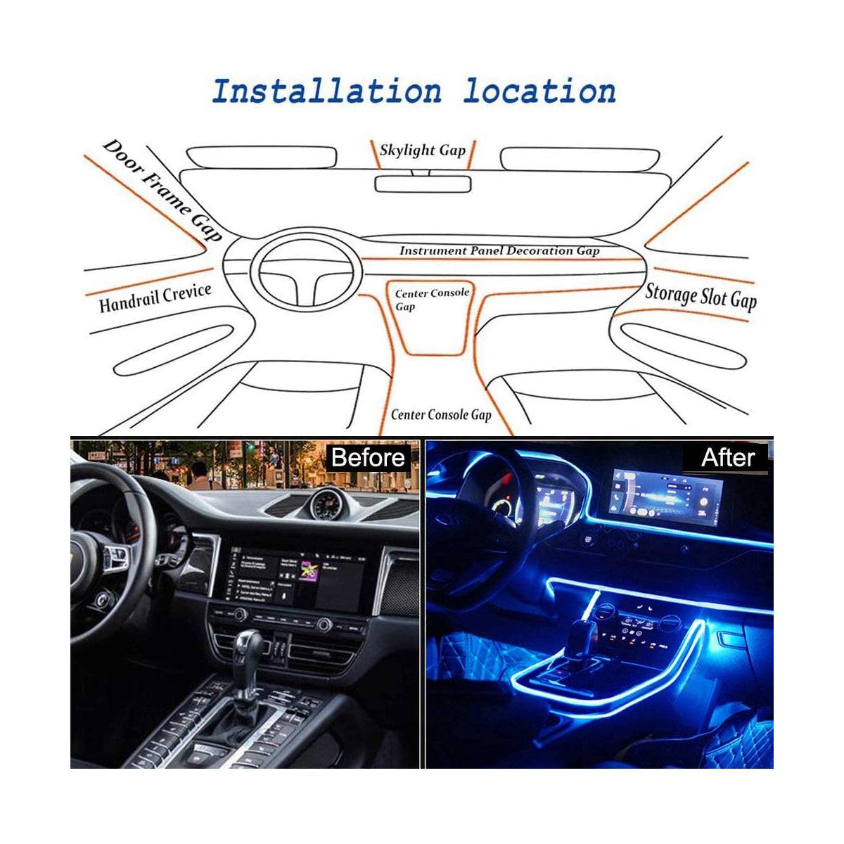 GloboStar® 81843 Car Optic Fiber LED Kit Smart Bluetooth - Φωτισμός Κιτ Οπτικής Ίνας Αυτοκινήτου DC 12V 10W με Smart Bluetooth Controller & Εφαρμογή APP Αδιάβροχο IP65 Πολύχρωμο RGB - ledmania.gr