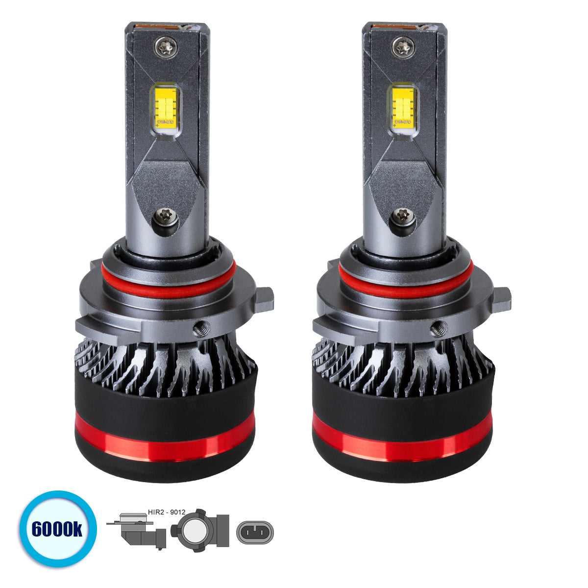 GloboStar® 82091 HIR2 9012 HL Line KIT Βασικού Φωτισμού Αυτοκινήτου & Φορτηγού 3rd Generation Can-Bus Extreme Series LED CREE CXB COB 100W 24000lm DC 9-32V Αδιάβροχο IP67 Ψυχρό Λευκό 6000K - ledmania.gr