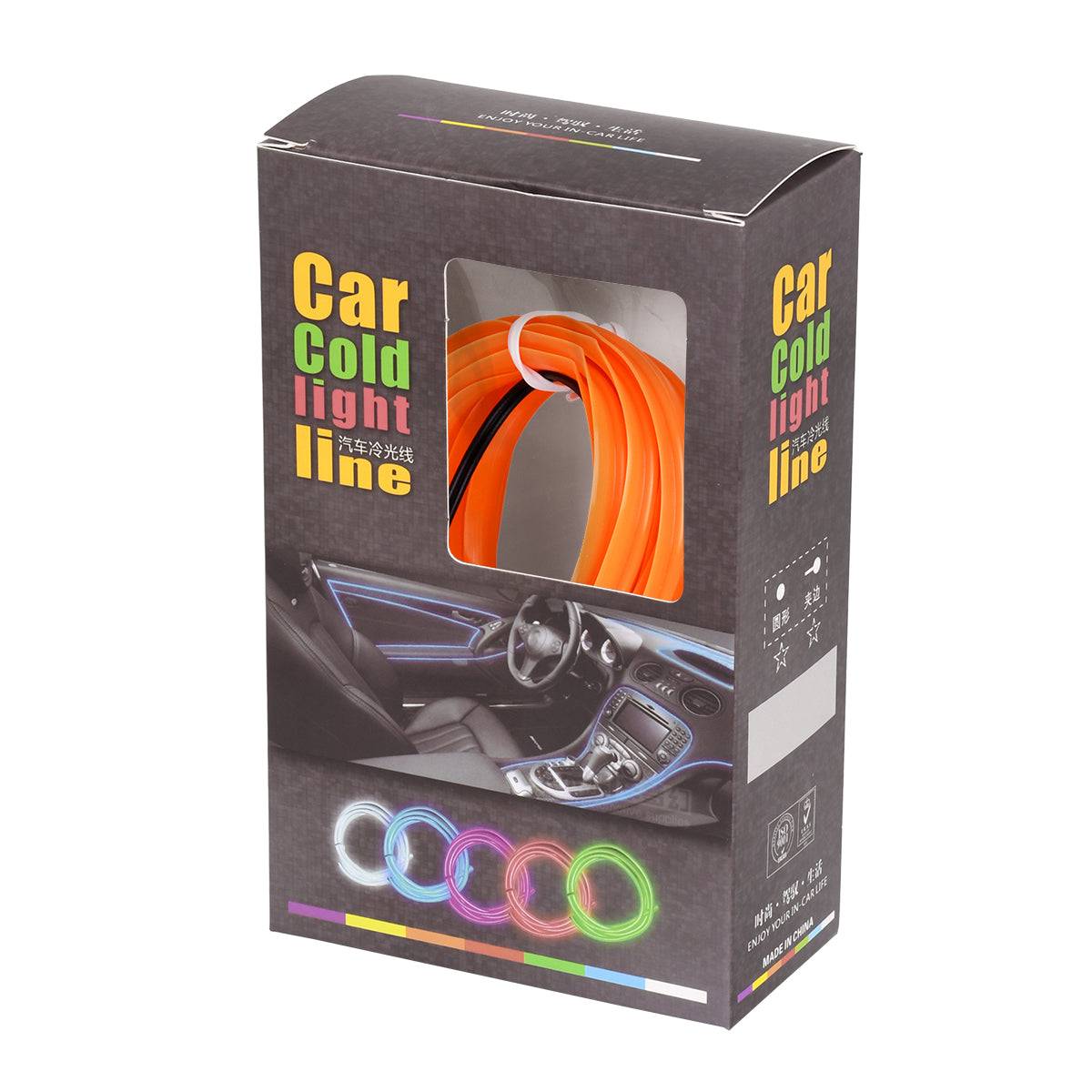 GloboStar® 82201 TUBE 360° Degree Διακοσμητική EL-Wire Neon Αυτοκινήτου Κορδόνι ΣΕΤ 3m 1W/3m 30lm/m 360° DC 12V με Βύσμα Αναπτήρα Αυτοκινήτου Αδιάβροχη IP68 Πορτοκαλί - ledmania.gr