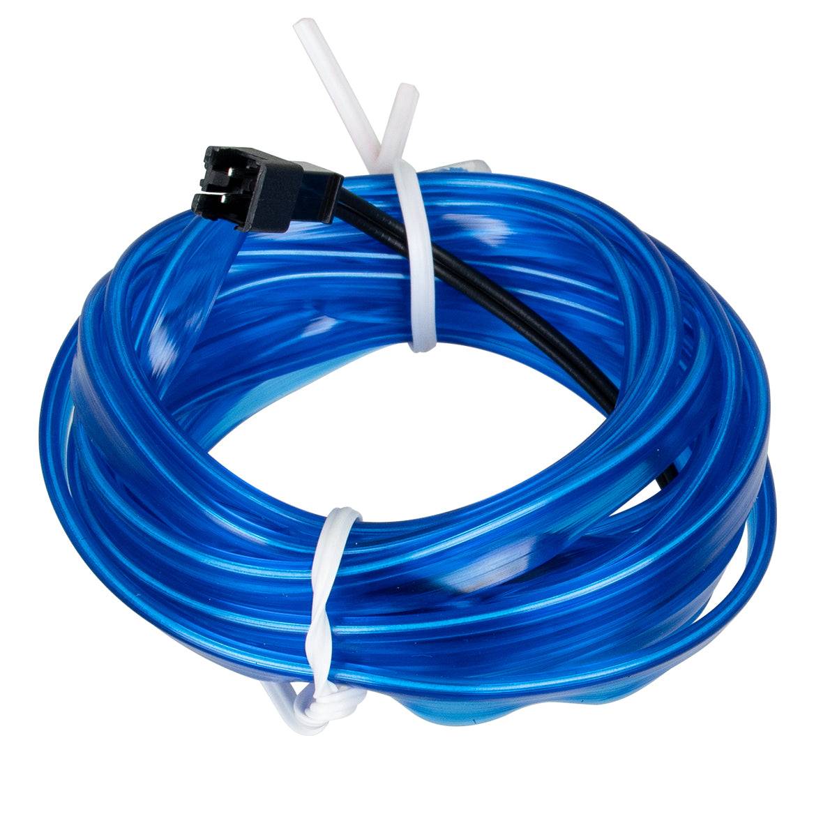 GloboStar® 82205 TUBE 360° Degree Διακοσμητική EL-Wire Neon Αυτοκινήτου Κορδόνι ΣΕΤ 3m 1W/3m 30lm/m 360° DC 12V με Βύσμα Αναπτήρα Αυτοκινήτου Αδιάβροχη IP68 Μπλε - ledmania.gr