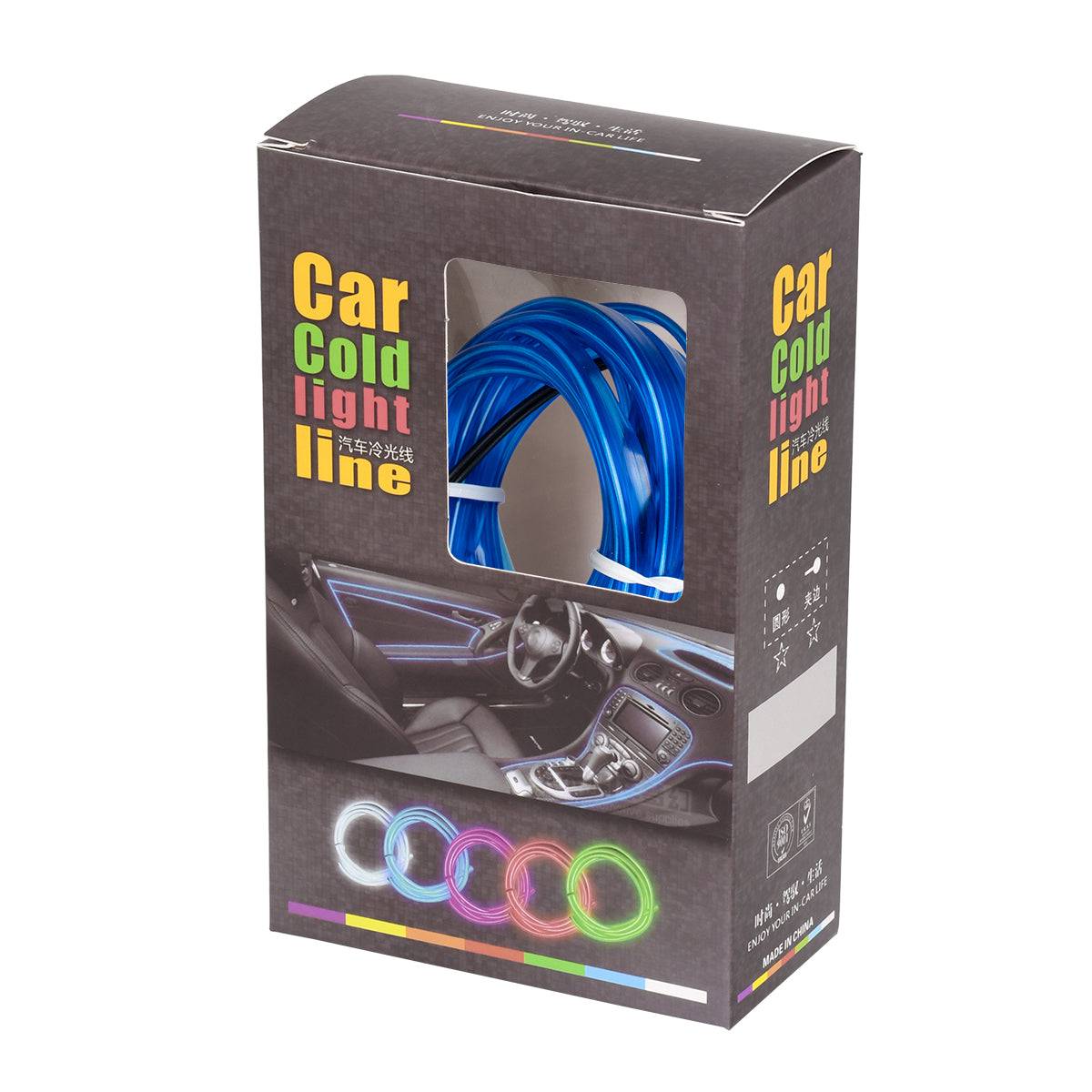 GloboStar® 82205 TUBE 360° Degree Διακοσμητική EL-Wire Neon Αυτοκινήτου Κορδόνι ΣΕΤ 3m 1W/3m 30lm/m 360° DC 12V με Βύσμα Αναπτήρα Αυτοκινήτου Αδιάβροχη IP68 Μπλε - ledmania.gr