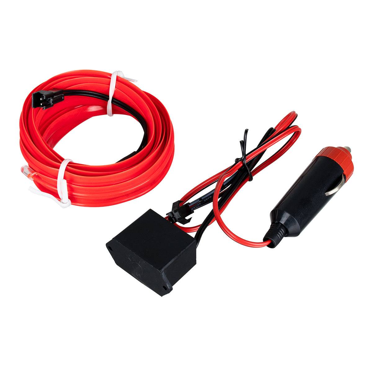 GloboStar® 82206 TUBE 360° Degree Διακοσμητική EL-Wire Neon Αυτοκινήτου Κορδόνι ΣΕΤ 3m 1W/3m 30lm/m 360° DC 12V με Βύσμα Αναπτήρα Αυτοκινήτου Αδιάβροχη IP68 Κόκκινο - ledmania.gr
