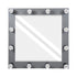 GloboStar® MAKEUP MIRROR-80x80-6 Μοντέρνος Καθρέπτης Μακιγιάζ με Πλαίσιο Φυσικού Ξύλου με Διακόπτη On/Off 12 x E27 AC220-240V - Μ80 x Π7 x Υ80cm - Γκρι Ανθρακί - ledmania.gr