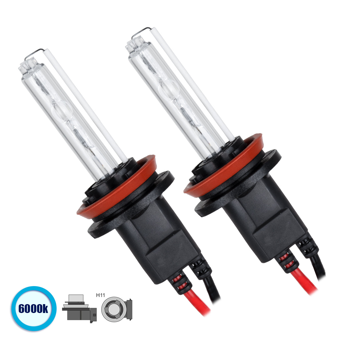 GloboStar® 84007 H11 ΣΕΤ 2 x Λάμπες Βασικού Φωτισμού Αυτοκινήτου & Μοτοσυκλέτας Xenon HID 70W 6400lm IP20 Ψυχρό Λευκό 6000K - ledmania.gr