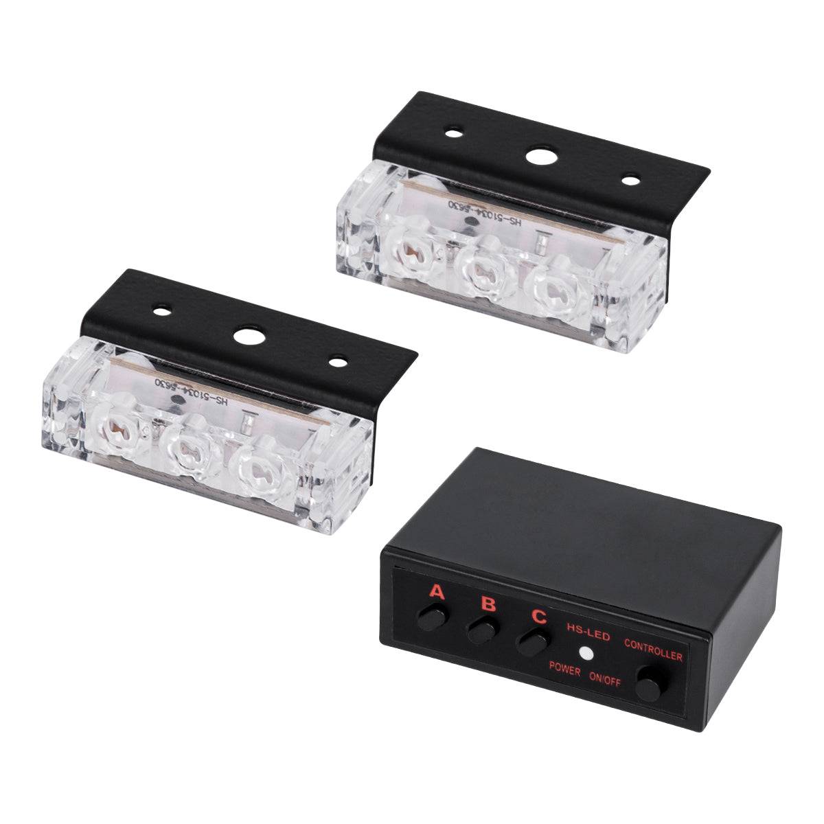 GloboStar® 85004 PRO Series ΣΕΤ 2 x Μπάρες Σήμανσης Οχήματος Ασθενοφόρου για Αυτοκίνητα & Φορτηγά 3 Προγραμμάτων Φωτισμού STROBE LED HIGH POWER 6W DC 10-30V Αδιάβροχο IP65 Ψυχρό Λευκό 6000K - ledmania.gr