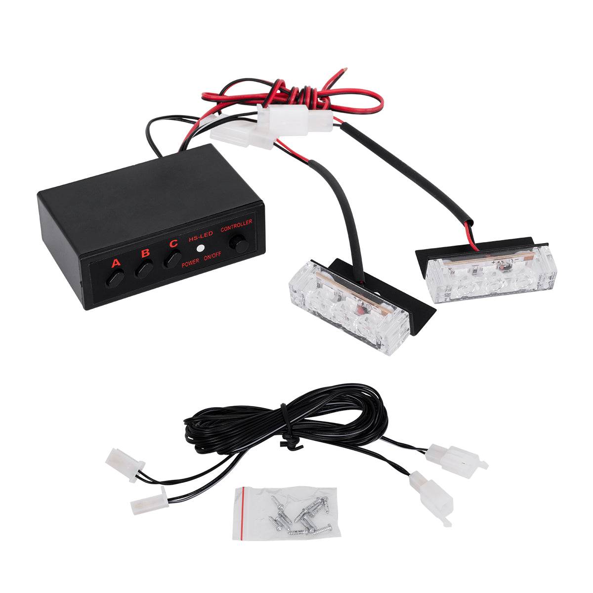 GloboStar® 85004 PRO Series ΣΕΤ 2 x Μπάρες Σήμανσης Οχήματος Ασθενοφόρου για Αυτοκίνητα & Φορτηγά 3 Προγραμμάτων Φωτισμού STROBE LED HIGH POWER 6W DC 10-30V Αδιάβροχο IP65 Ψυχρό Λευκό 6000K - ledmania.gr