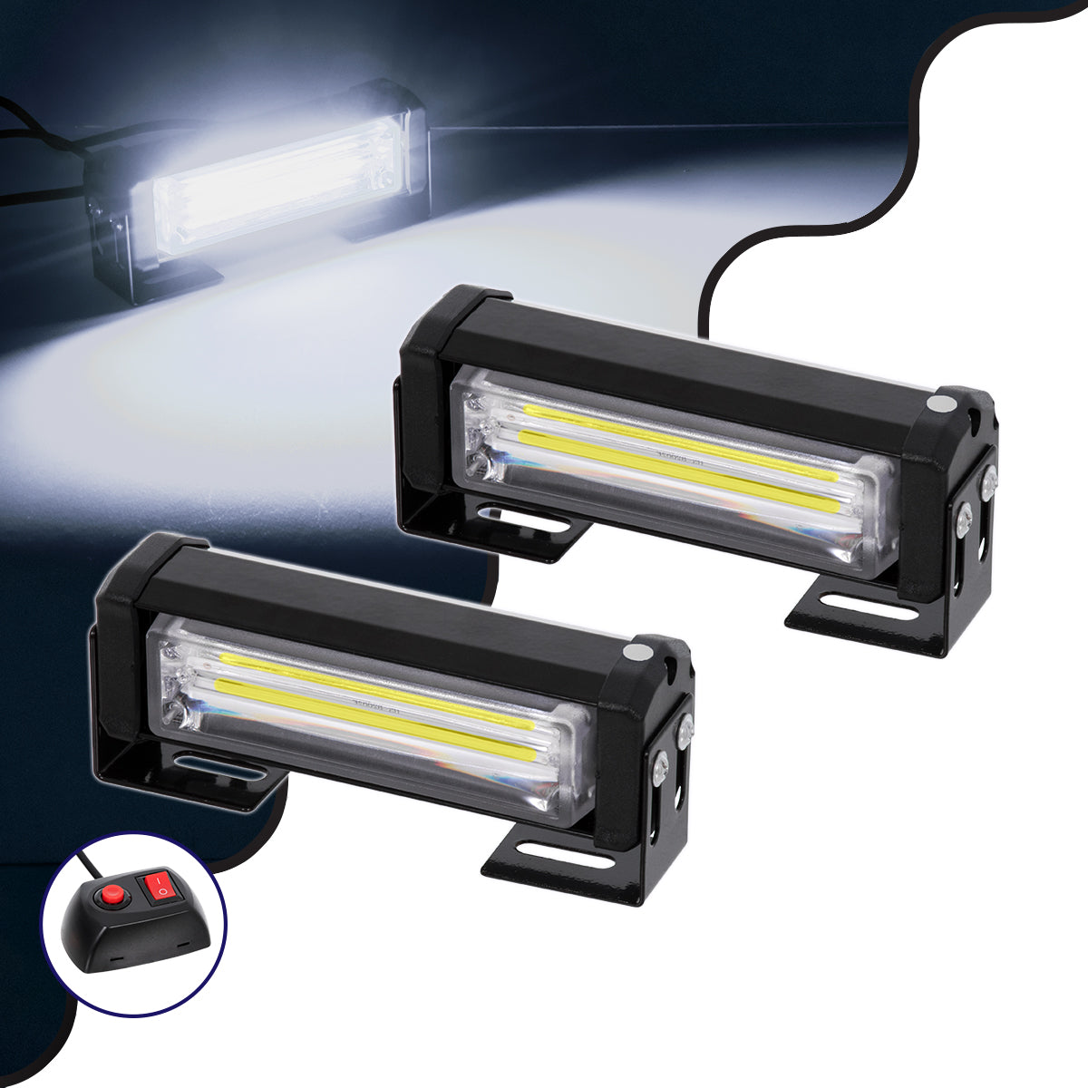 GloboStar® 85028 PRO Series ΣΕΤ 2 x Μπάρες Σήμανσης Οχήματος Ασθενοφόρου για Αυτοκίνητα & Φορτηγά 13 Προγραμμάτων Φωτισμού LED CREE CXB COB 18W DC 10-30V Αδιάβροχο IP65 Ψυχρό Λευκό 6000K - ledmania.gr