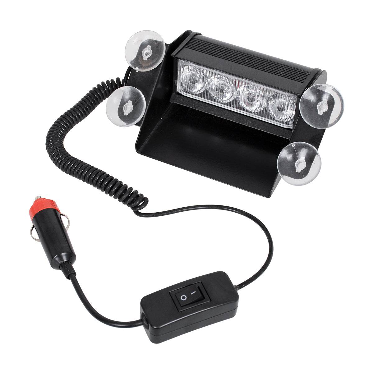 GloboStar® 85104 PRO Series Μπάρα Σήμανσης με Βεντούζες Στήριξης για Παρμπρίζ Οχήματος Ασθενοφόρου για Αυτοκίνητα & Φορτηγά 9 Προγραμμάτων Φωτισμού STROBE LED SMD 4W DC 10-30V IP20 Ψυχρό Λευκό 6000K - ledmania.gr