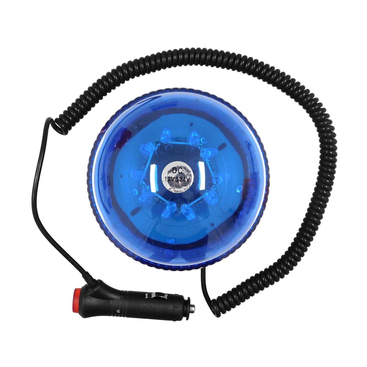 GloboStar® 85158 PRO Series Φάρος Σήμανσης Οχήματος Αστυνομίας για Αυτοκίνητα & Φορτηγά 6 Προγραμμάτων Φωτισμού STROBE LED 20W DC 10-30V Αδιάβροχος IP65 Μπλε - ledmania.gr