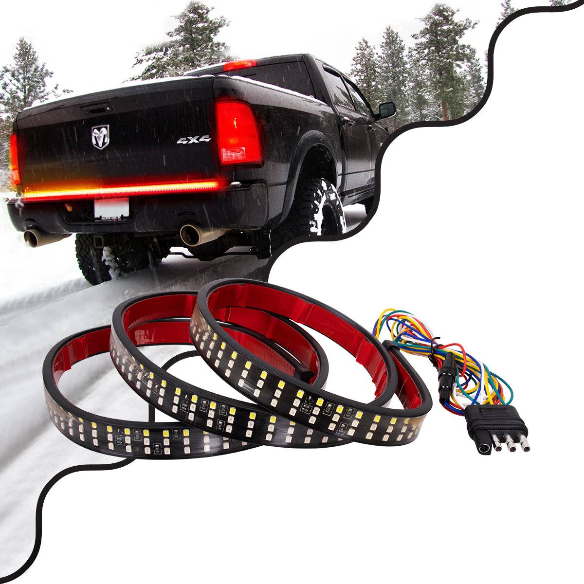 GloboStar® 85330 Car Backlit LED Strip Εύκαμπτη Ταινία 150cm Σήμανσης DRL Αυτοκινήτου 6 Προγραμμάτων Φωτισμού LED SMD 2835 80W DC 12V Αδιάβροχη IP68 Πορτοκαλί - Κόκκινο - Ψυχρό Λευκό 6000K - ledmania.gr