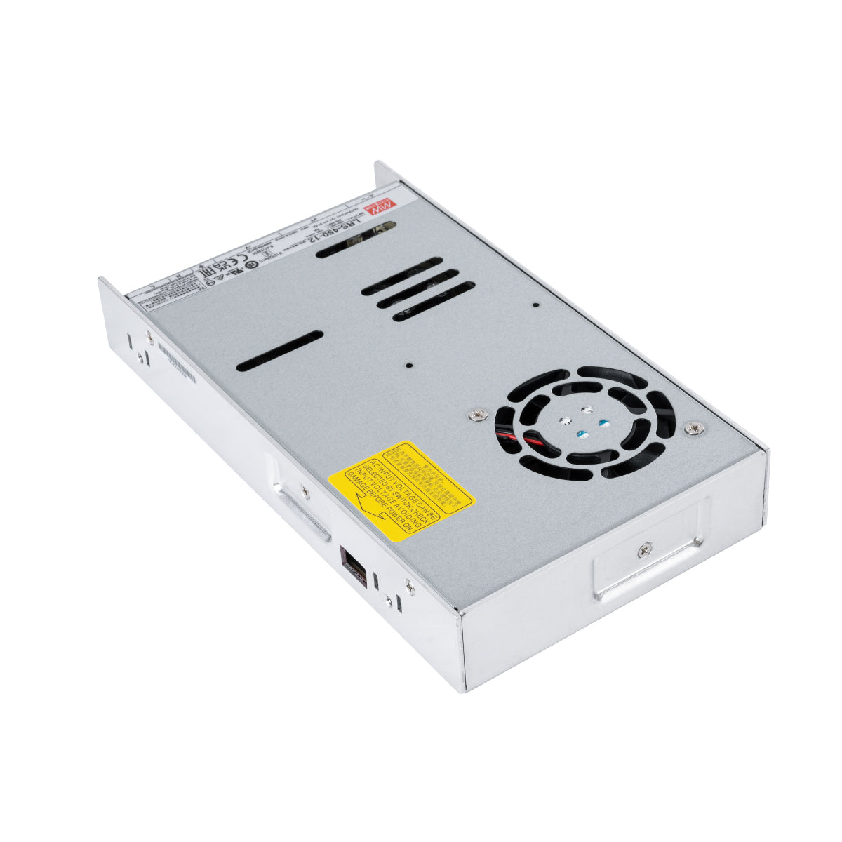 GloboStar® LRS-450-12 90786 MEANWELL Ρυθμιζόμενο Μεταλλικό Τροφοδοτικό PELV για Προϊόντα LED 450W 37.5A - AC 220-240V σε DC 12V - Ρυθμιζόμενο από 10.2VDC έως 13.8VDC - IP20 Μ22.5 x Π12.4 x Υ3.5cm - 3 Years Warranty - ledmania.gr