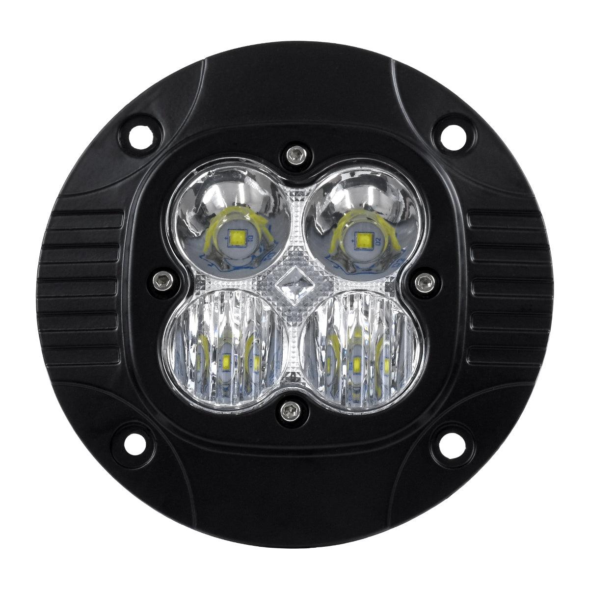 GloboStar® 85444 PRO Series Χωνευτός Προβολέας Εργασίας - Φώτα Ημέρας - Working Light - DRL για Αυτοκίνητα & Φορτηγά LED CREE XBD 20W 2000lm DC 10-30V Αδιάβροχο IP65 Ψυχρό Λευκό 6000K & RGB - ledmania.gr
