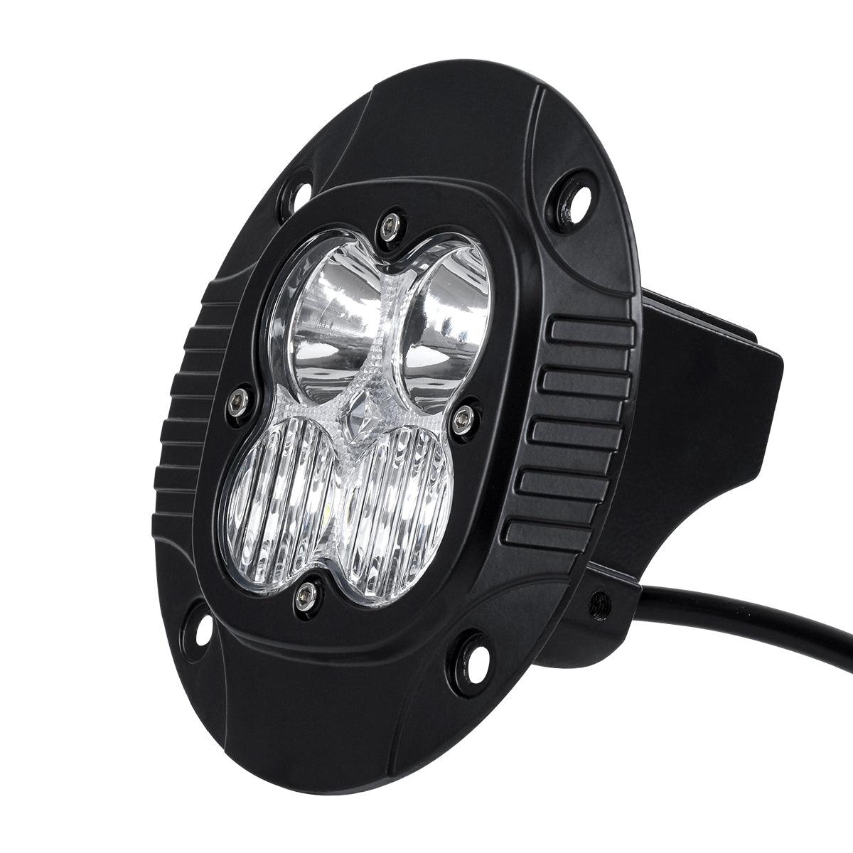 GloboStar® 85444 PRO Series Χωνευτός Προβολέας Εργασίας - Φώτα Ημέρας - Working Light - DRL για Αυτοκίνητα & Φορτηγά LED CREE XBD 20W 2000lm DC 10-30V Αδιάβροχο IP65 Ψυχρό Λευκό 6000K & RGB - ledmania.gr