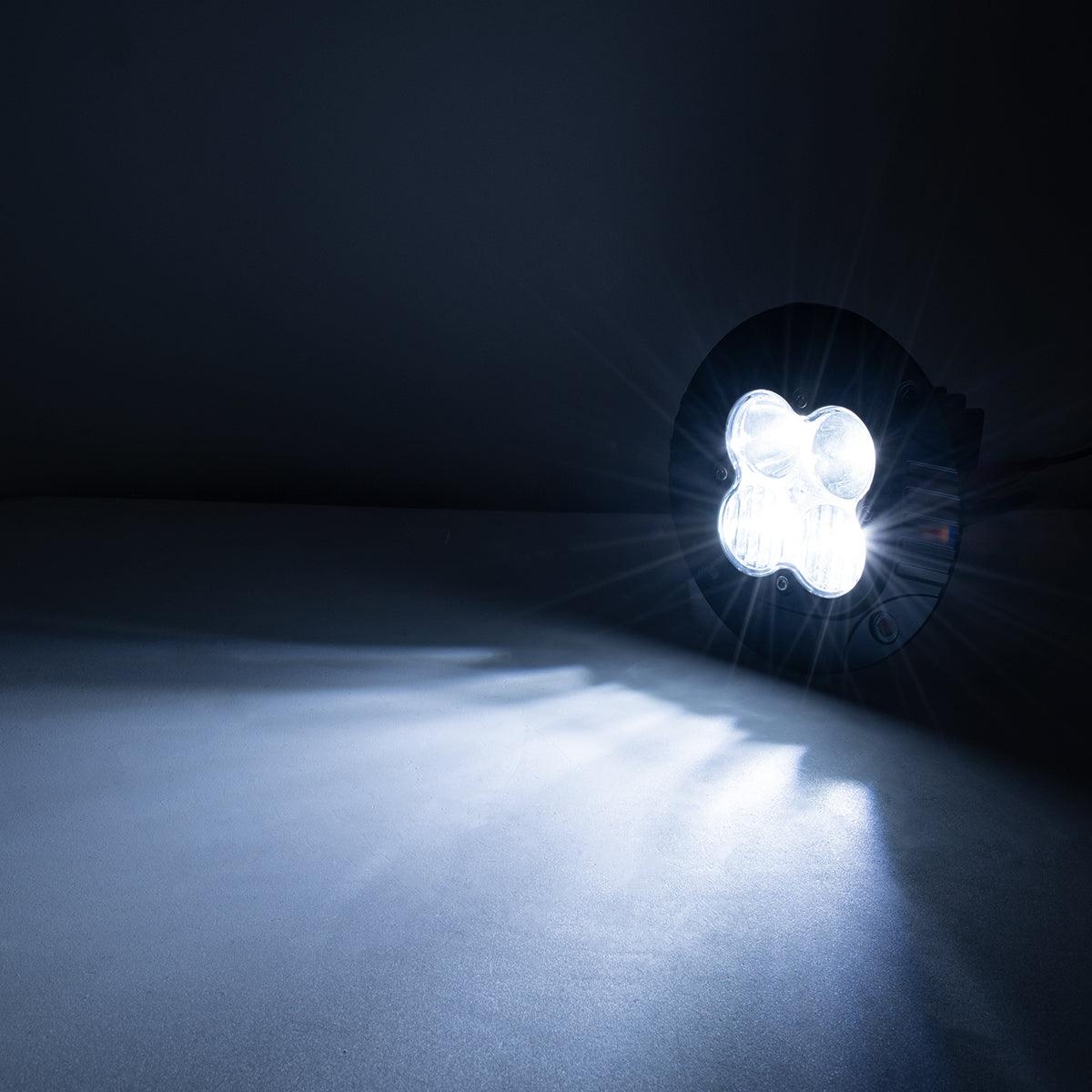 GloboStar® 85444 PRO Series Χωνευτός Προβολέας Εργασίας - Φώτα Ημέρας - Working Light - DRL για Αυτοκίνητα & Φορτηγά LED CREE XBD 20W 2000lm DC 10-30V Αδιάβροχο IP65 Ψυχρό Λευκό 6000K & RGB - ledmania.gr