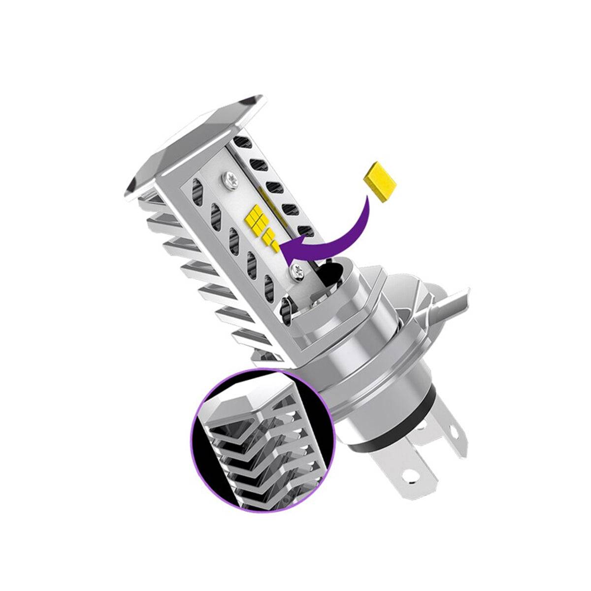 GloboStar® 85620 H4 Λάμπα Βασικού Φωτισμού Μοτοσυκλέτας LED CREE CXB COB 15W 1600lm DC 9-32V Αδιάβροχη IP65 Ψυχρό Λευκό 6000K - ledmania.gr