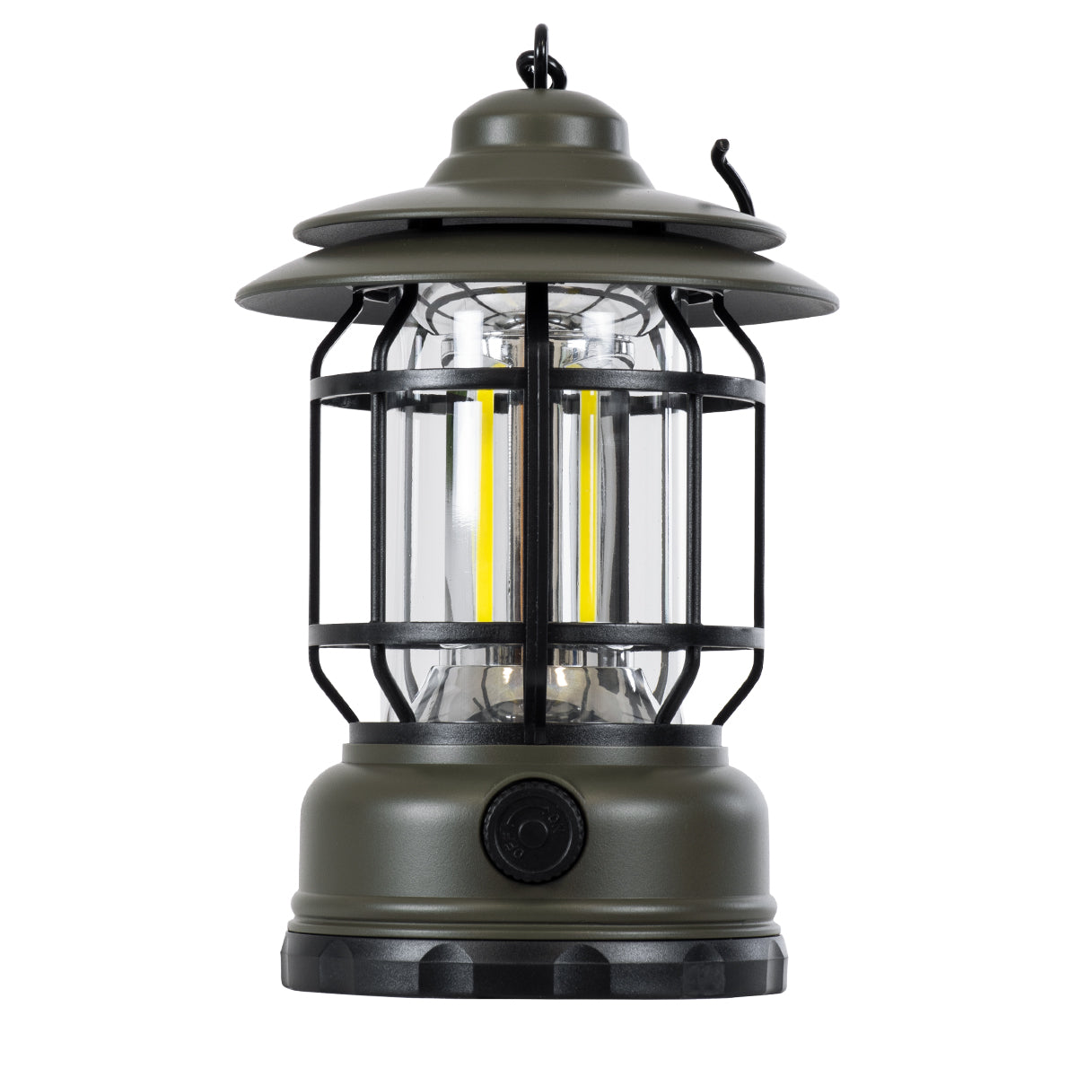 GloboStar® 85693 Αυτόνομο Επαναφορτιζόμενο Φανάρι Camping LED 5W USB 2.0 με Επαναφορτιζόμενη Μπαταρία 1 x 18650 2000mAh Li-ion - IP20 - Dimmable - Πράσινο Χακί με Διάφανο Γυαλί - Θερμό Λευκό 3000K Φ12 x Υ17cm - ledmania.gr