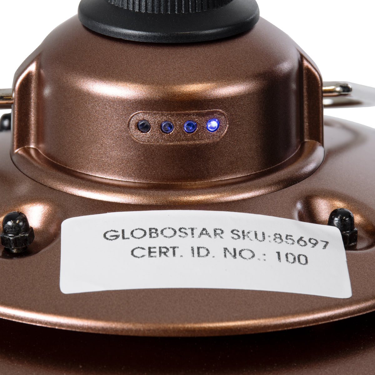 GloboStar® 85697 Αυτόνομο Φανάρι Camping LED 4W USB 2.0 με Επαναφορτιζόμενη Μπαταρία 1 x 18650 2000mAh Li-ion Power Bank IP20 Dimmable Καφέ με Διάφανο Γυαλί CCT Εναλλαγή Φωτισμού μέσω On/Off All In One Ψυχρό 6000K+Φυσικό 4500K+Θερμό 2700K Φ13.5 x Υ17.5cm - ledmania.gr
