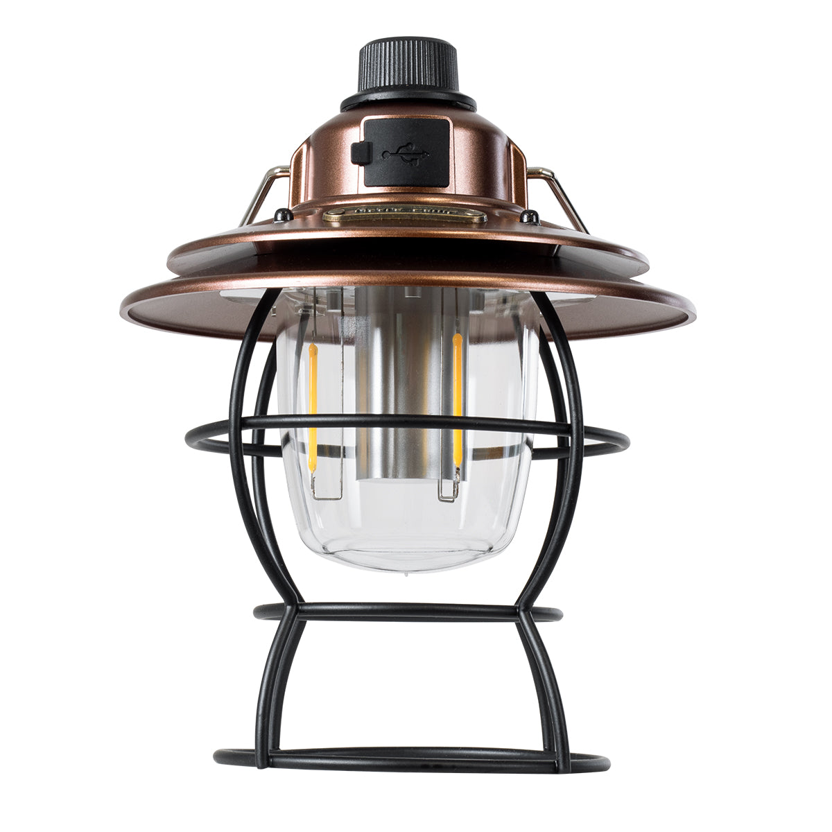 GloboStar® 85697 Αυτόνομο Φανάρι Camping LED 4W USB 2.0 με Επαναφορτιζόμενη Μπαταρία 1 x 18650 2000mAh Li-ion Power Bank IP20 Dimmable Καφέ με Διάφανο Γυαλί CCT Εναλλαγή Φωτισμού μέσω On/Off All In One Ψυχρό 6000K+Φυσικό 4500K+Θερμό 2700K Φ13.5 x Υ17.5cm - ledmania.gr