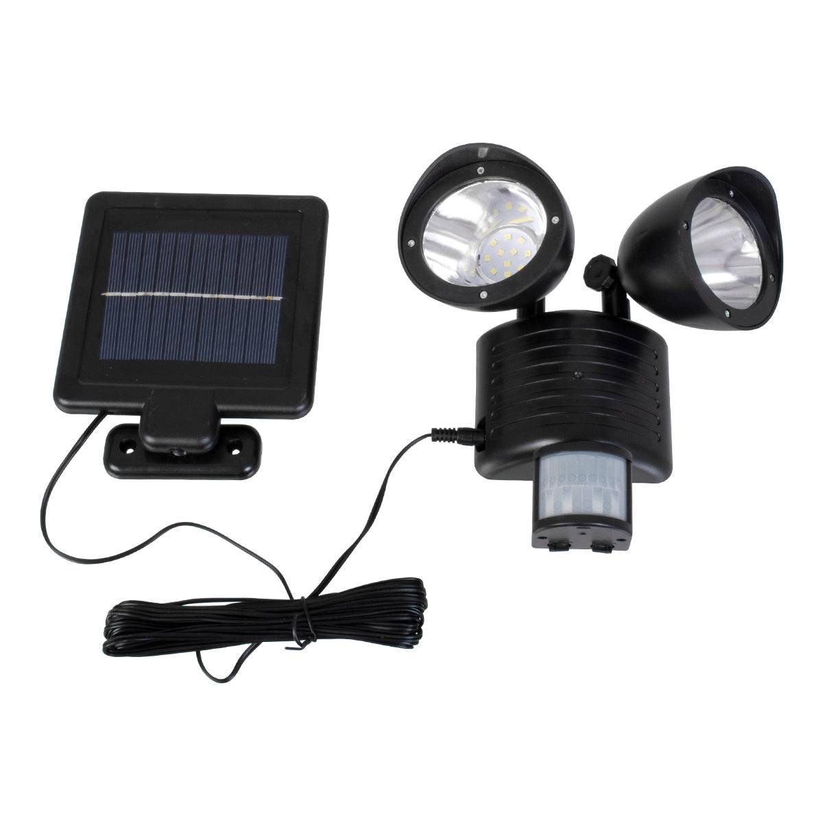 GloboStar® 85712 Μαύρο Αυτόνομο Ηλιακό Φωτιστικό LED SMD 10W 150lm με Ενσωματωμένη Μπαταρία 1200mAh - Φωτοβολταϊκό Πάνελ με Αισθητήρα Ημέρας-Νύχτας και PIR Αισθητήρα Κίνησης Αδιάβροχο IP54 Ψυχρό Λευκό 6000K - ledmania.gr