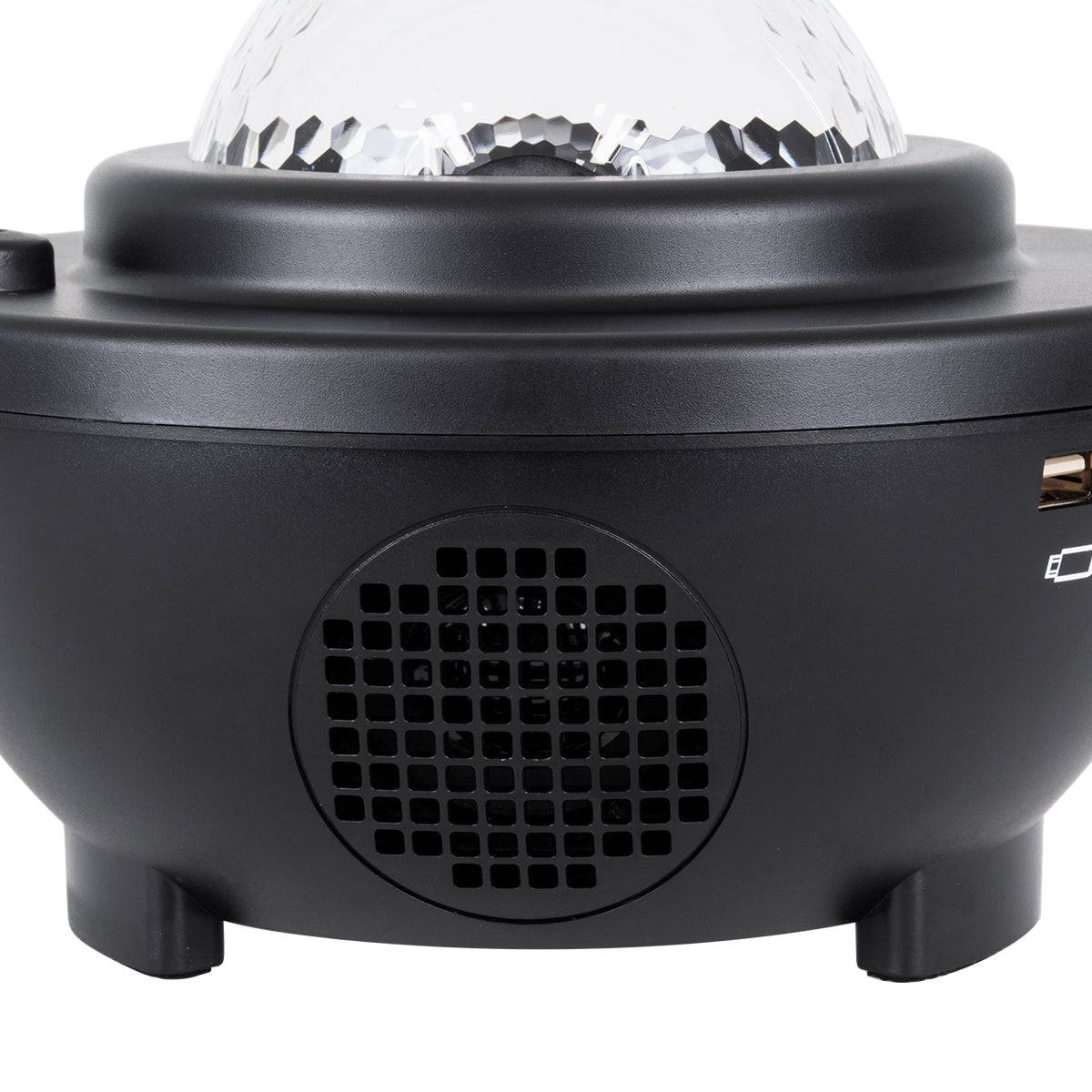 GloboStar® 85817 Μαύρο Επιτραπέζιο Διακοσμητικό Φωτιστικό Ειδικών Εφε NIGHT GALAXY WORLD 3D LED 10W DC 5V 2200mAh Επαναφορτιζόμενο με Bluetooth Speaker - Sound Activated - Καλώδιο Τροφοδοσίας USB και Ασύρματο Χειριστήριο RF 2.4Ghz Πολύχρωμo RGBW Dimmable - ledmania.gr