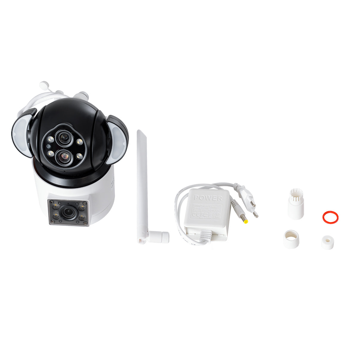GloboStar® 86076 Επιτοίχια Κάμερα Πρίζας WiFi HD 1080P 350° Διπλή Κατέυθυνση Ομιλίας & Ανιχνευτή Κίνησης - Απομακρυσμένος Έλεγχος - Αδιάβροχη IP65 - Λευκό Μαύρο - Μ15 x Π14.5 x Y15cm - 2 Χρόνια Εγγύηση - ledmania.gr